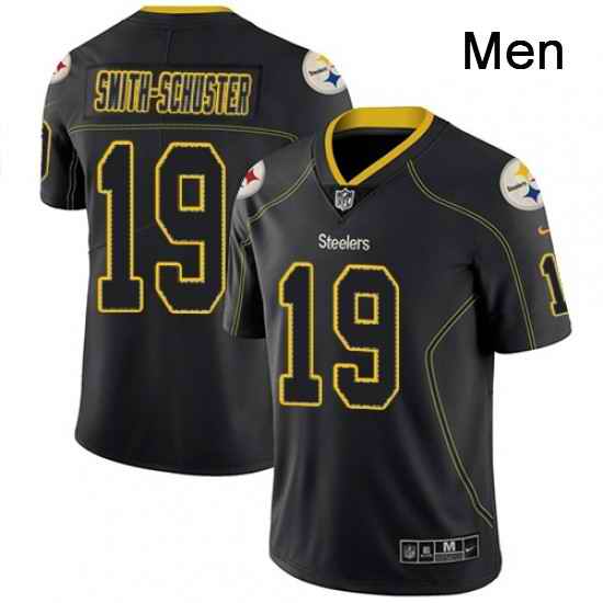 Mens Nike Pittsburgh Steelers 19 JuJu Smith Schuster Limited Lights Out Black Rush NFL Jersey